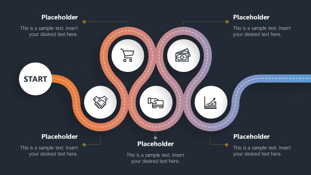 5-Step 2-Phase Horizontal Roadmap Concept for PowerPoint