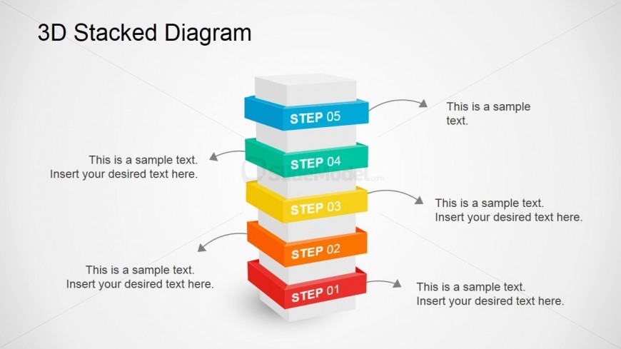 5 Steps Multi-Level Diagram For Presentations - SlideModel