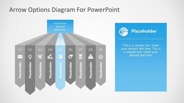 9 Steps Waterfall Chart Agenda Arrow 5
