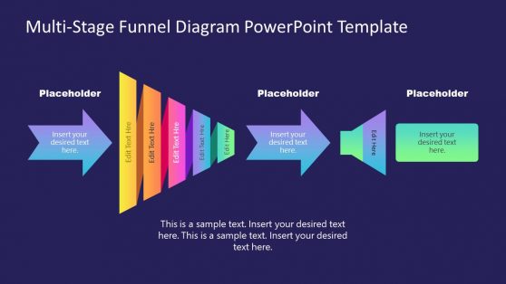 Template of Horizontal Funnel Diagram 