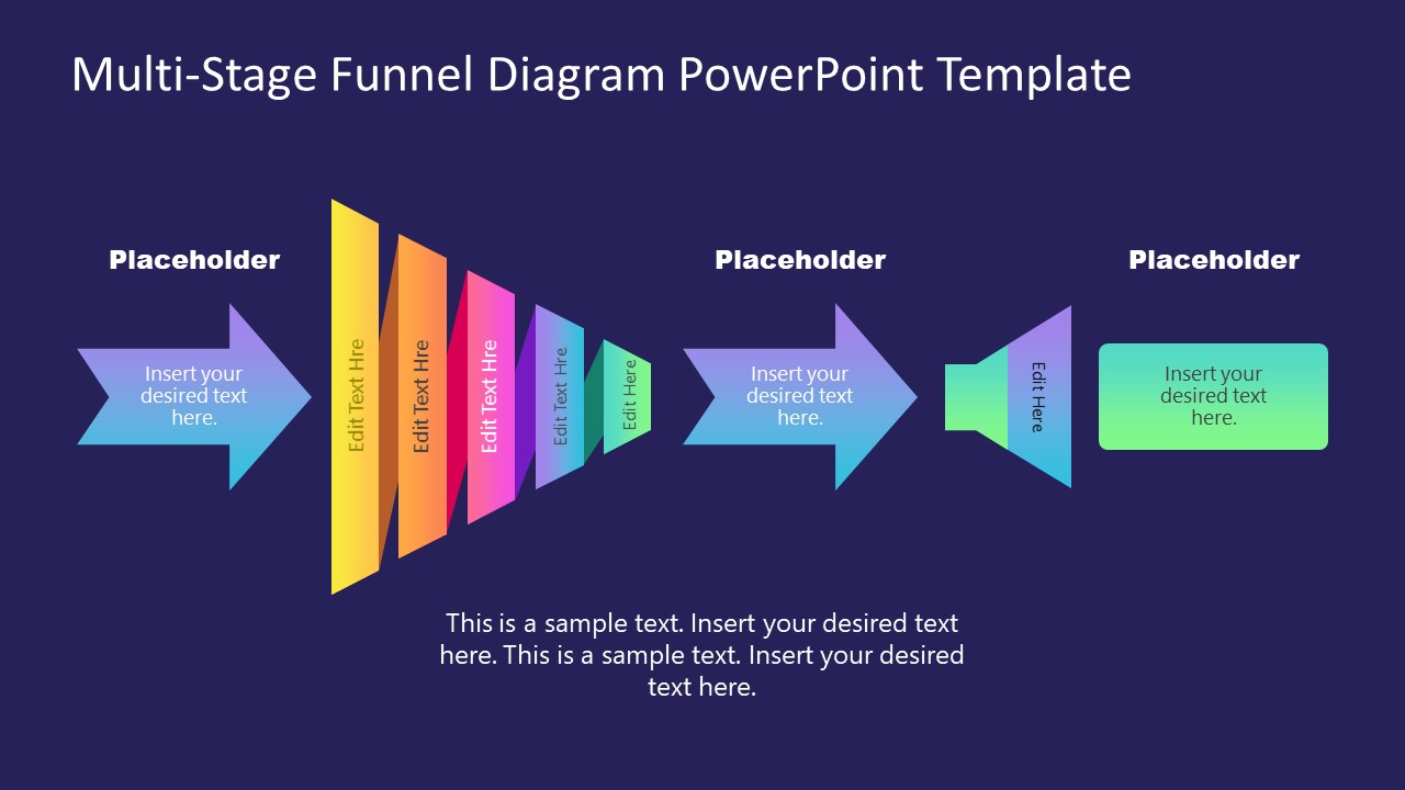 Template of Horizontal Funnel Diagram 