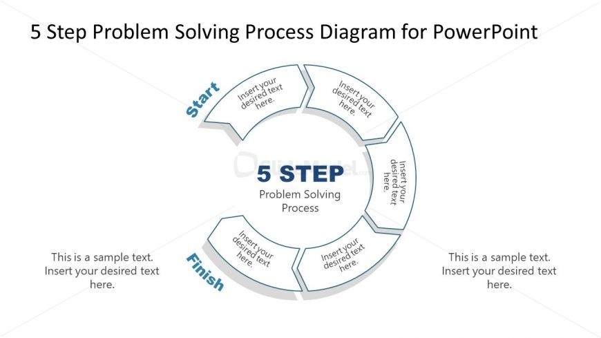 Chevron Arrows for 5 Steps Problem Solving Diagra