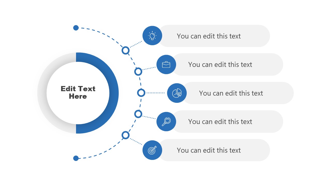 Modern 5 Steps Agenda Presentation Slidemodel