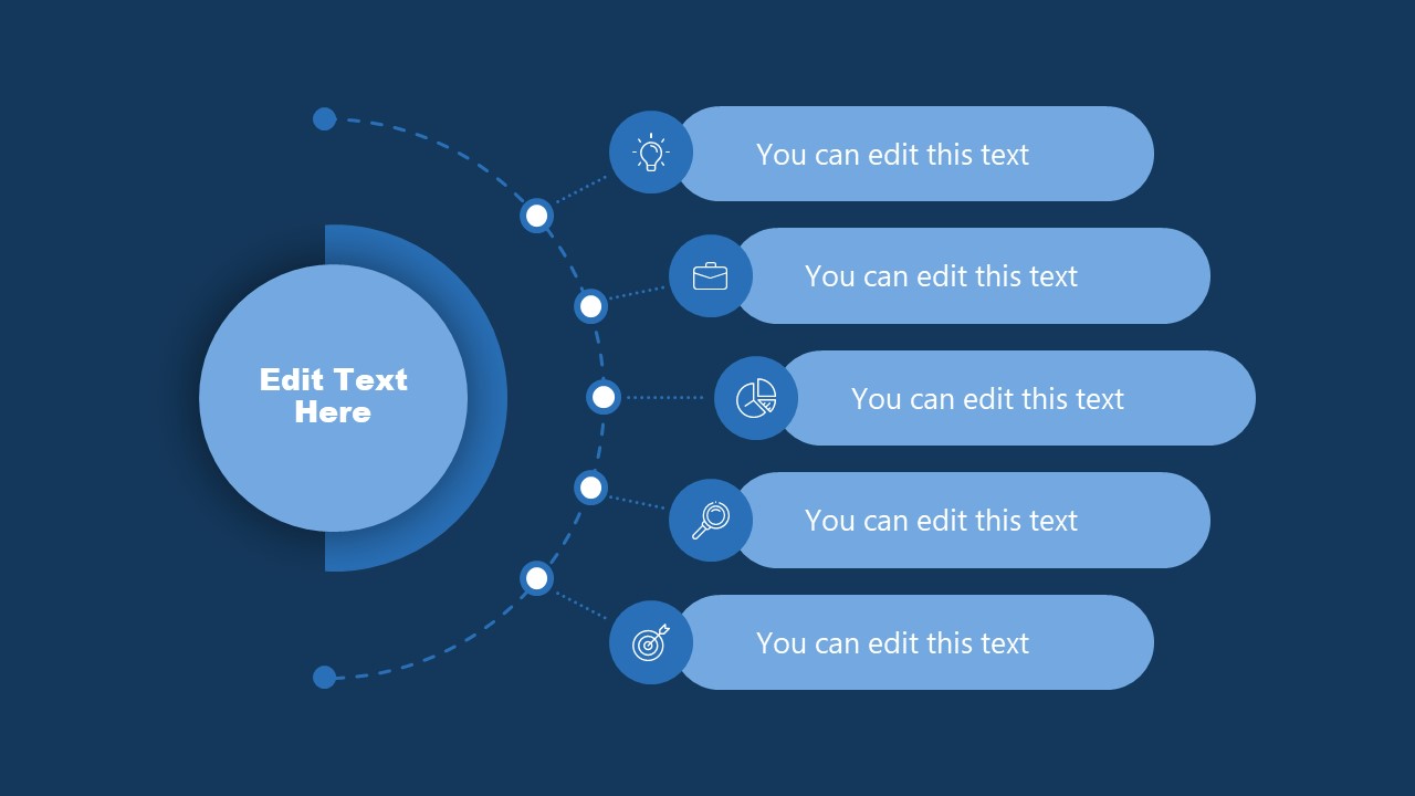 Modern 5 Step Agenda PowerPoint Slide Template SlideModel