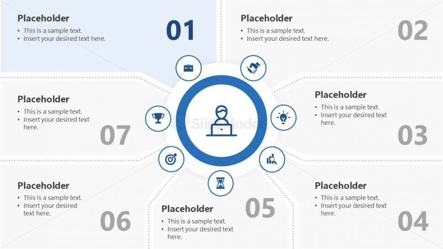 7 Segments Step 1 PowerPoint Diagram