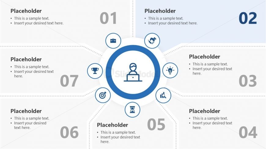 7 Segments Step 2 PowerPoint Diagram