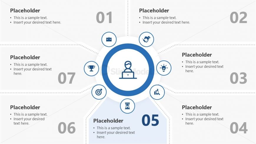 7 Segments Step 5 PowerPoint Diagram 