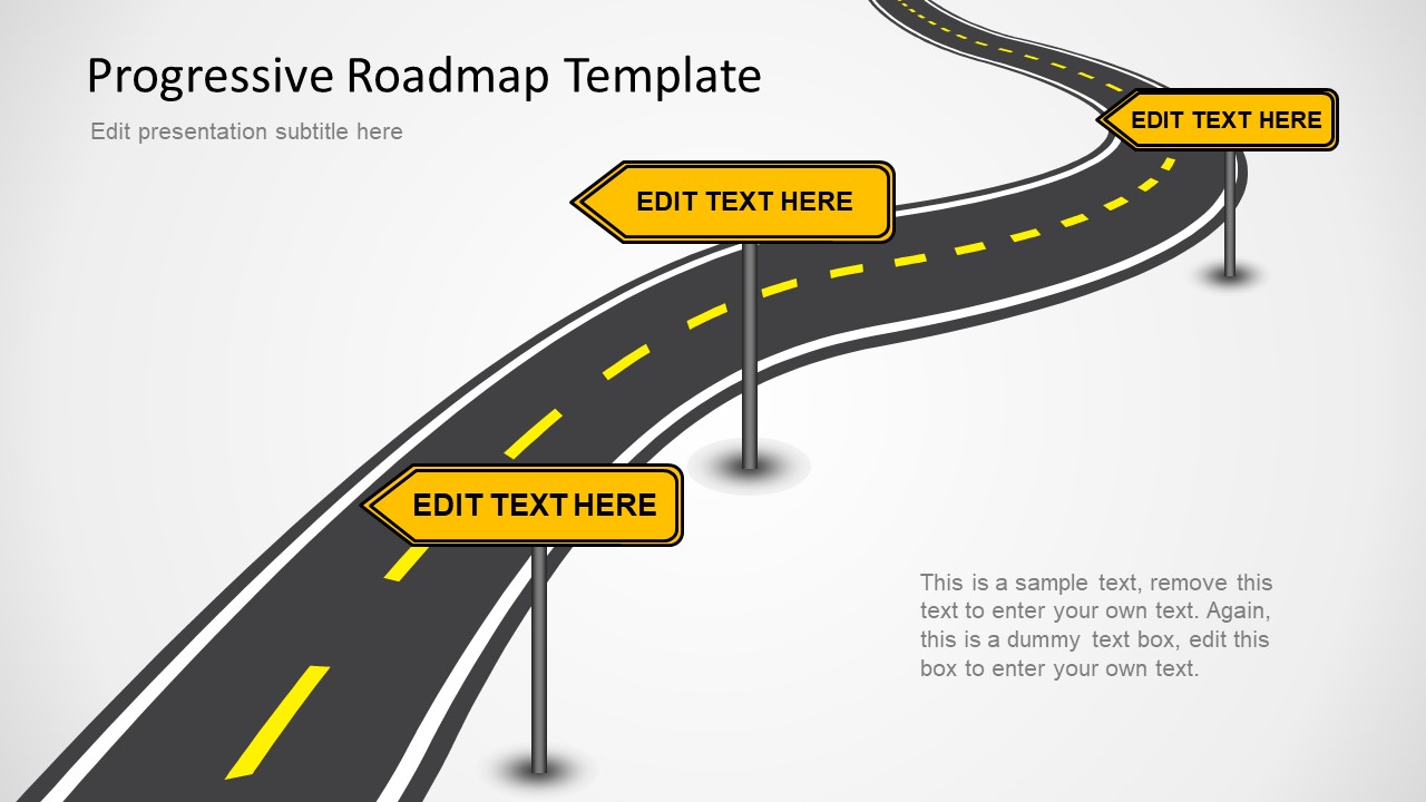 PowerPoint Template of Progressive Roadmap - SlideModel Intended For Blank Road Map Template