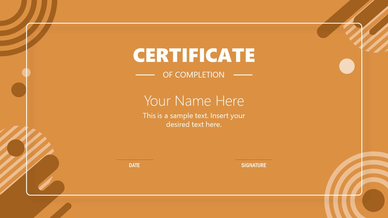 Editable Certificate Template PowerPoint