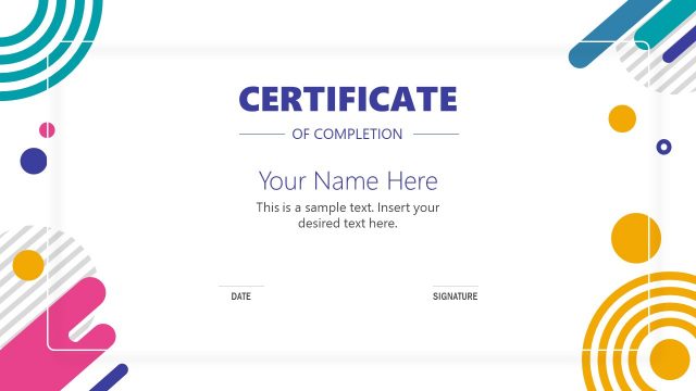Completion Certificate Award Ceremony Template