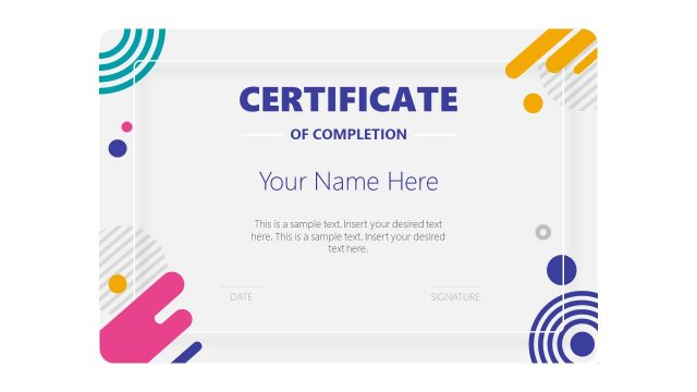PowerPoint Certificate of Completion Presentation