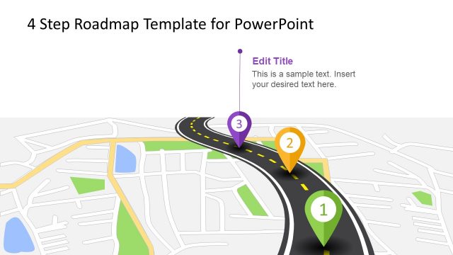 4 Steps PowerPoint Map
