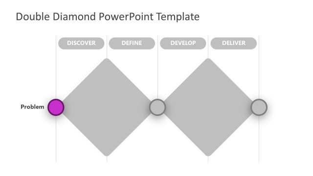 Blank Double Diamond PPT Diagram