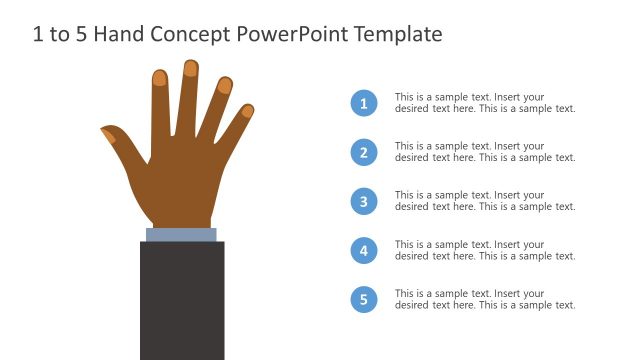 Bullet Point Five Hand Concept PowerPoint