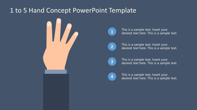 Bullet Point 4 Hand Concept PowerPoint