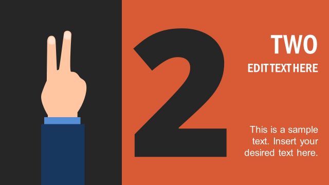 Two Finger Counting Hand Concept PowerPoint