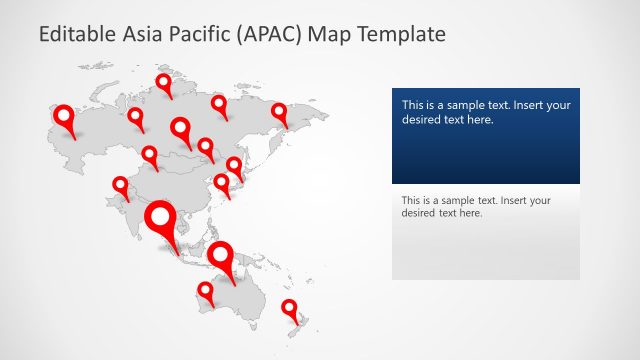 Gray Scale Asia Pacific Map PowerPoint