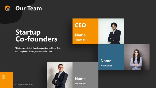 Dark Background Business PowerPoint Our Team