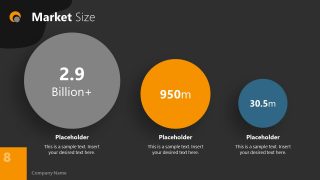 Dark PowerPoint Theme for Market Size Slide