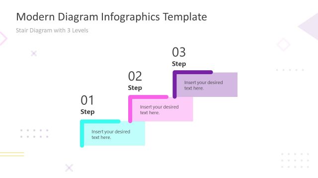 Modern Infographics 3 Steps Stair PowerPoint