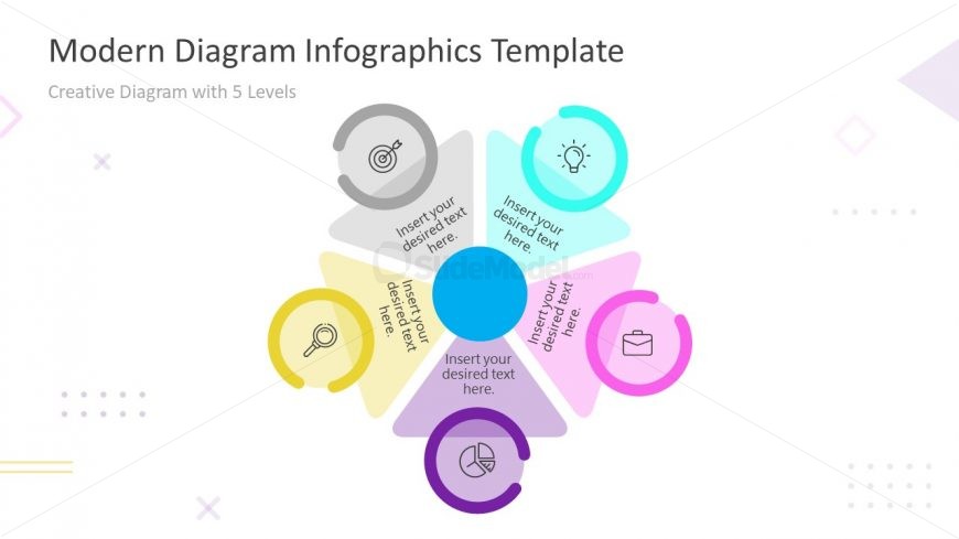 Modern Infographics 5 Steps Segmented Diagram