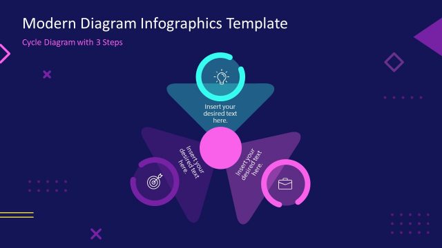 Fan Diagram 3 Steps Infographic PowerPoint