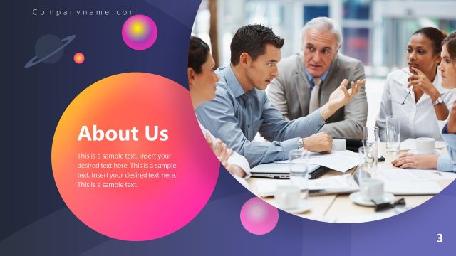 Space PowerPoint Template Theme About Us