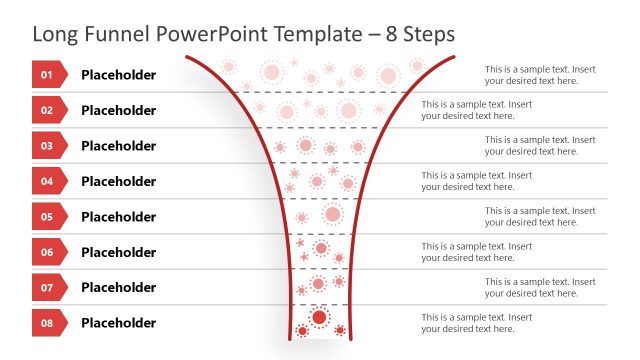 8 Steps Long Funnel Chart PowerPoint