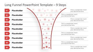 Funnel Diagram 9 Steps PowerPoint Template 