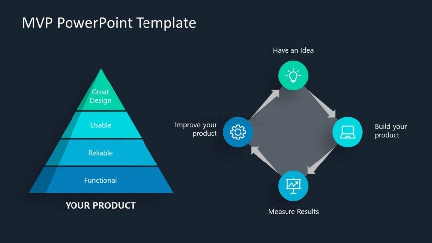 PowerPoint 4 Steps Pyramid Diagram 