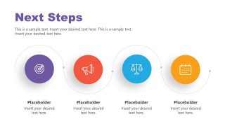 4 Steps Horizontal Timeline Diagram for Next Steps