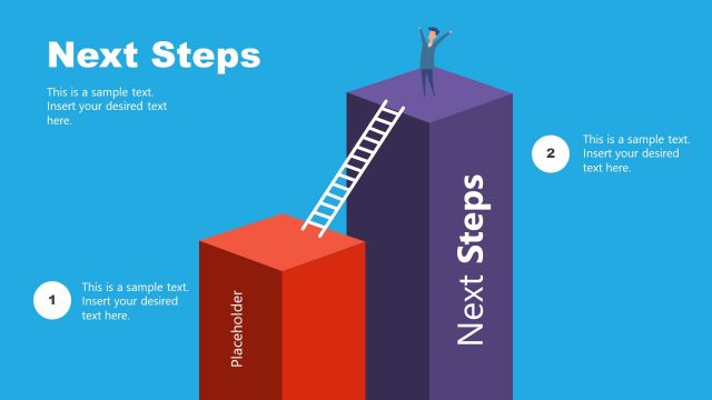 Next Steps 2 Steps 3D Block Ladder PowerPoint