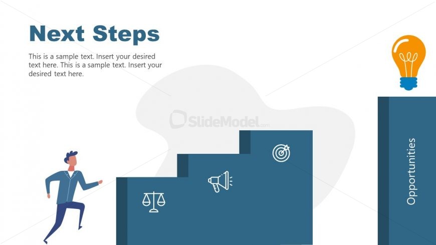 Man Climbing Stairs Next Step Template