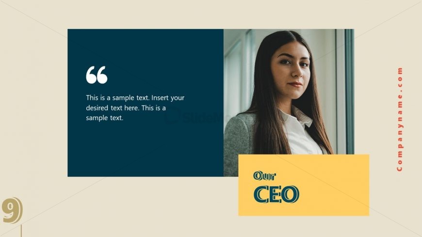 Business Presentation for Retro CEO Message SLide