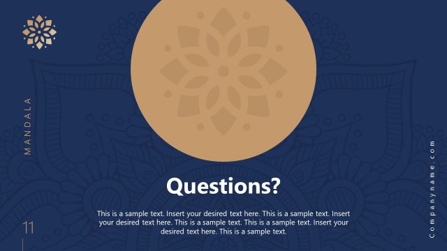 Questions Slide of Mandala PowerPoint