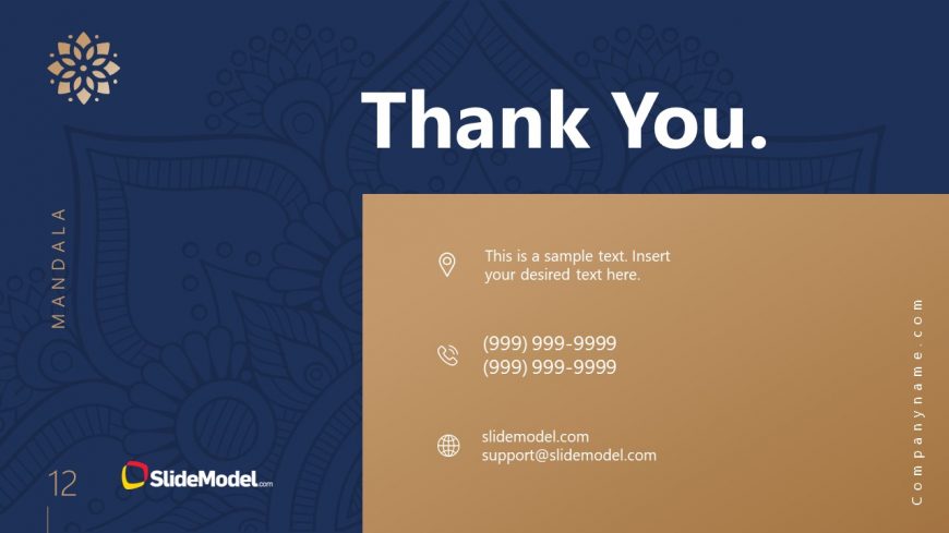 Business PowerPoint Mandala Thank You
