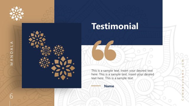 Testimonial Slide of Mandala PowerPoint