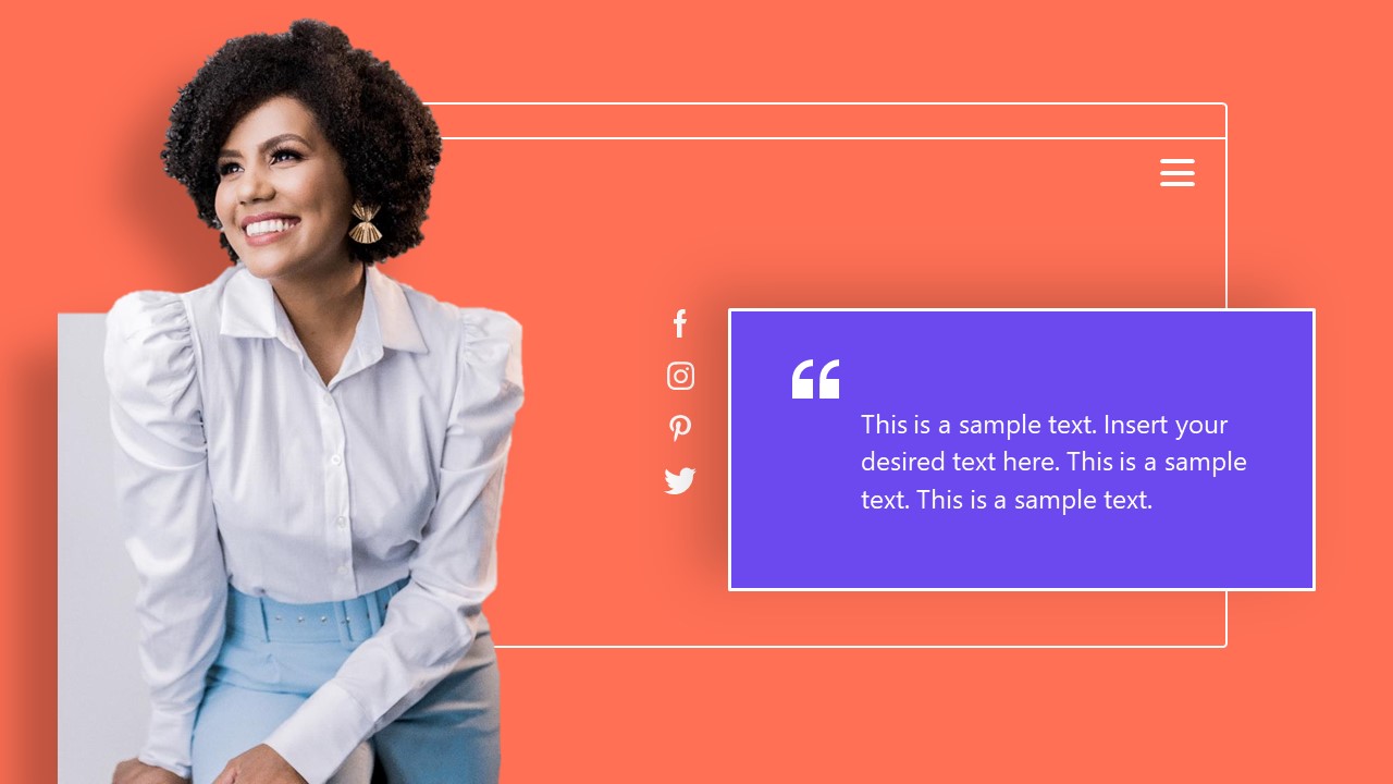 Business Woman Modern Testimonial Template - SlideModel