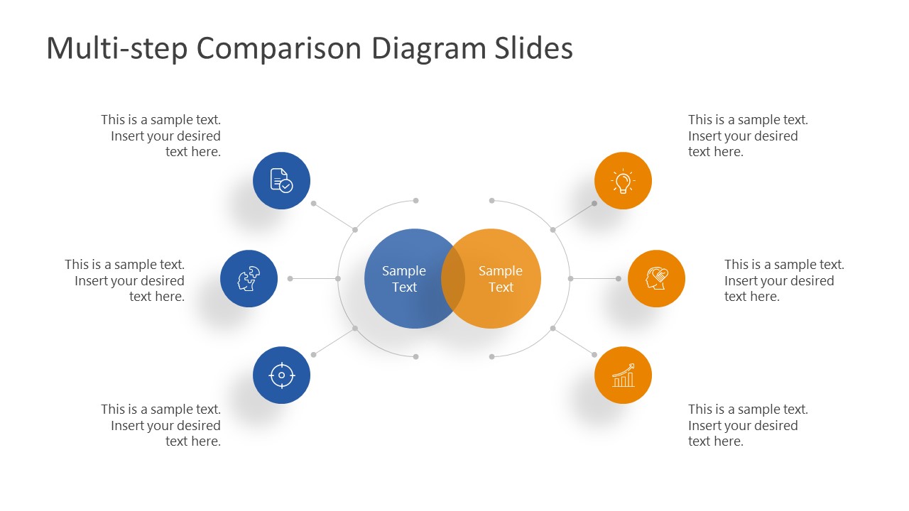 Multistep Comparison Diagram Slides for PowerPoint SlideModel