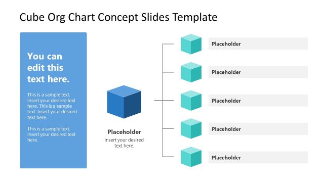 Horizontal Org Chart Template Cube Shapes