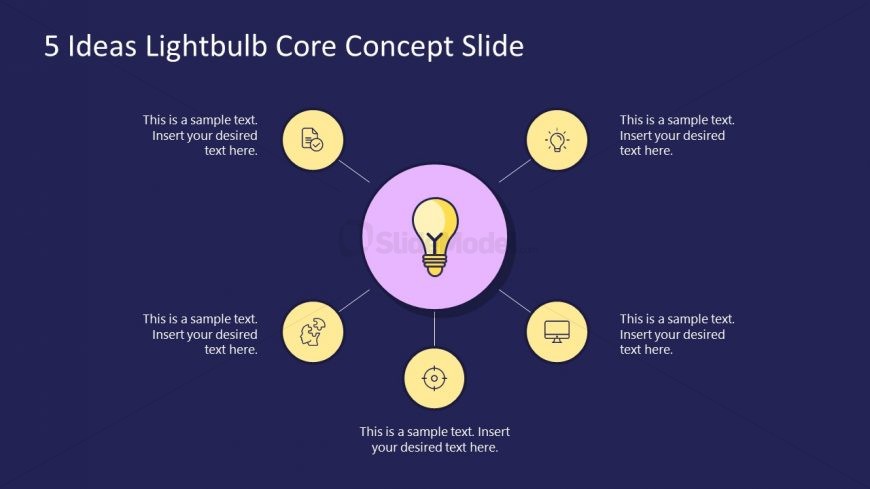 Presentation of 5 Steps Lightbulb Ideas