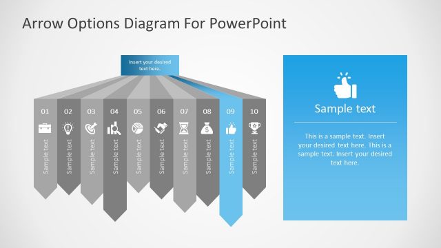 Arrow Bars 9 Step PowerPoint Diagram