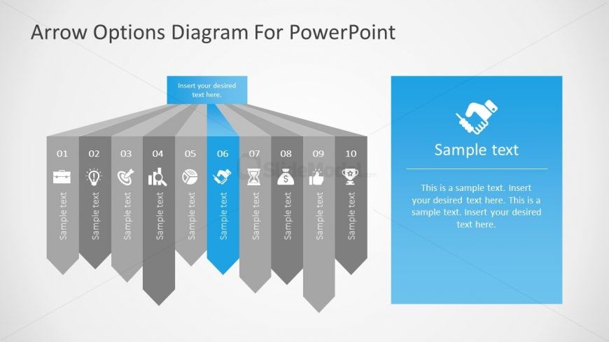 Arrow Bars Template 6 Segment Slide