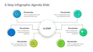 PPT Agenda Presentation 6 Steps Mind Map