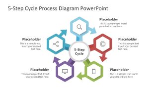 Presentation of 5 Steps Process Hexagon Diagram 
