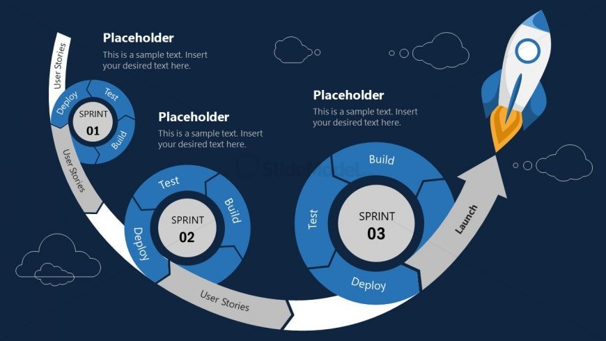 PowerPoint Blue Theme 3 Sprint Rocket