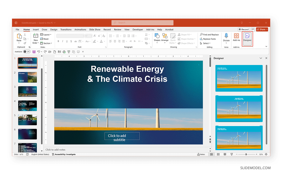 Using Microsoft Designer with Google Slides deck