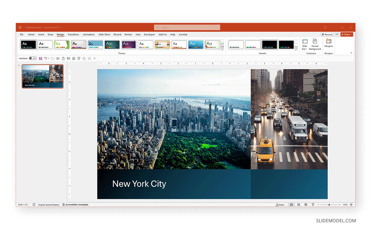 Microsoft Designer slide with picture placeholders