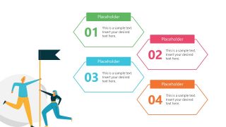 Template of 4 Steps Agenda Diagram 