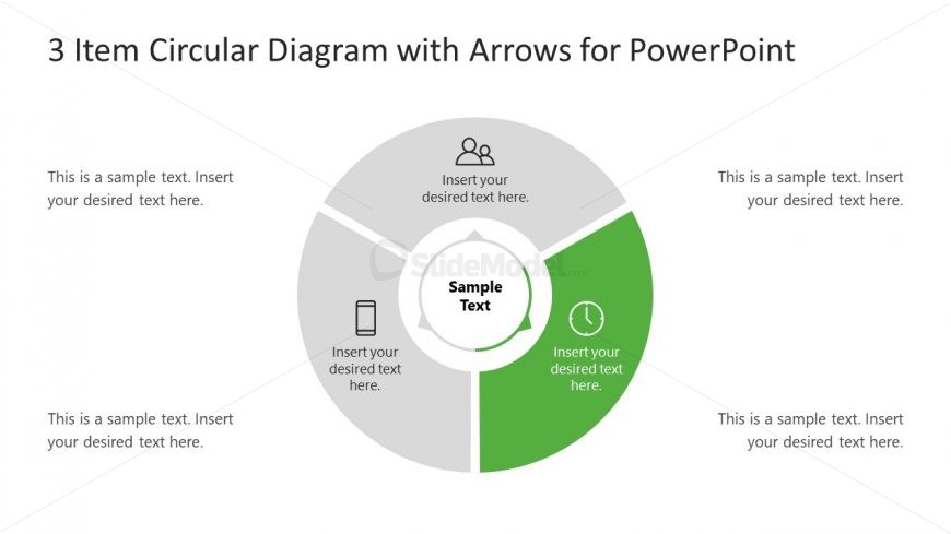 Step 2 Arrow 3 Items Circular Diagram